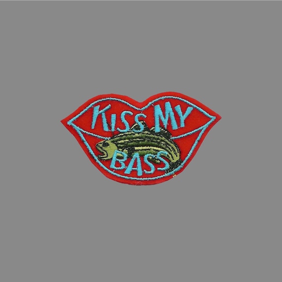 Fishing Patch Kiss My Bass Humor Iron on Patch Red Kiss Lips With a Fish  Play on Words Fishing Patch Sarcasm -  Canada