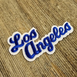Los Angeles Patch – Script Blue and White – Travel Patch Iron on ...
