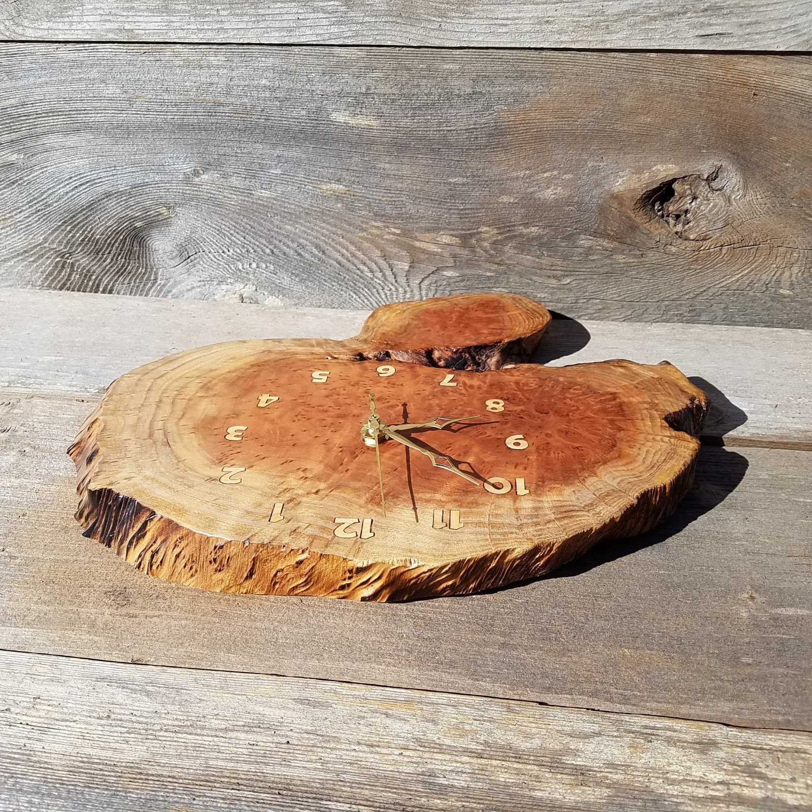 Redwood Clock Handmade Wall Hanging Rustic Burl Live Edge 341 Etsy