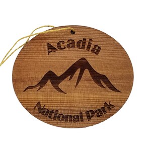 Acadia National Park Mountains Christmas Ornament Handmade Wood Ornament Made in USA Maine Souvenir Cadillac Mountain ME