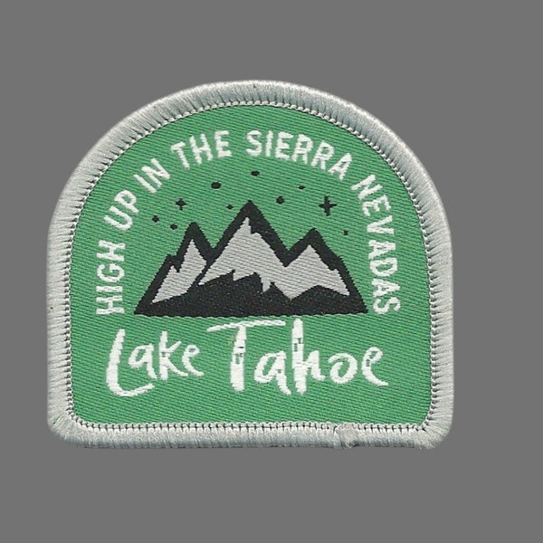 Lake Tahoe Patch – Sierra Nevadas California Travel Souvenir Patch 2" Iron On Sew On Embellishment Water Skiing Snowboarding