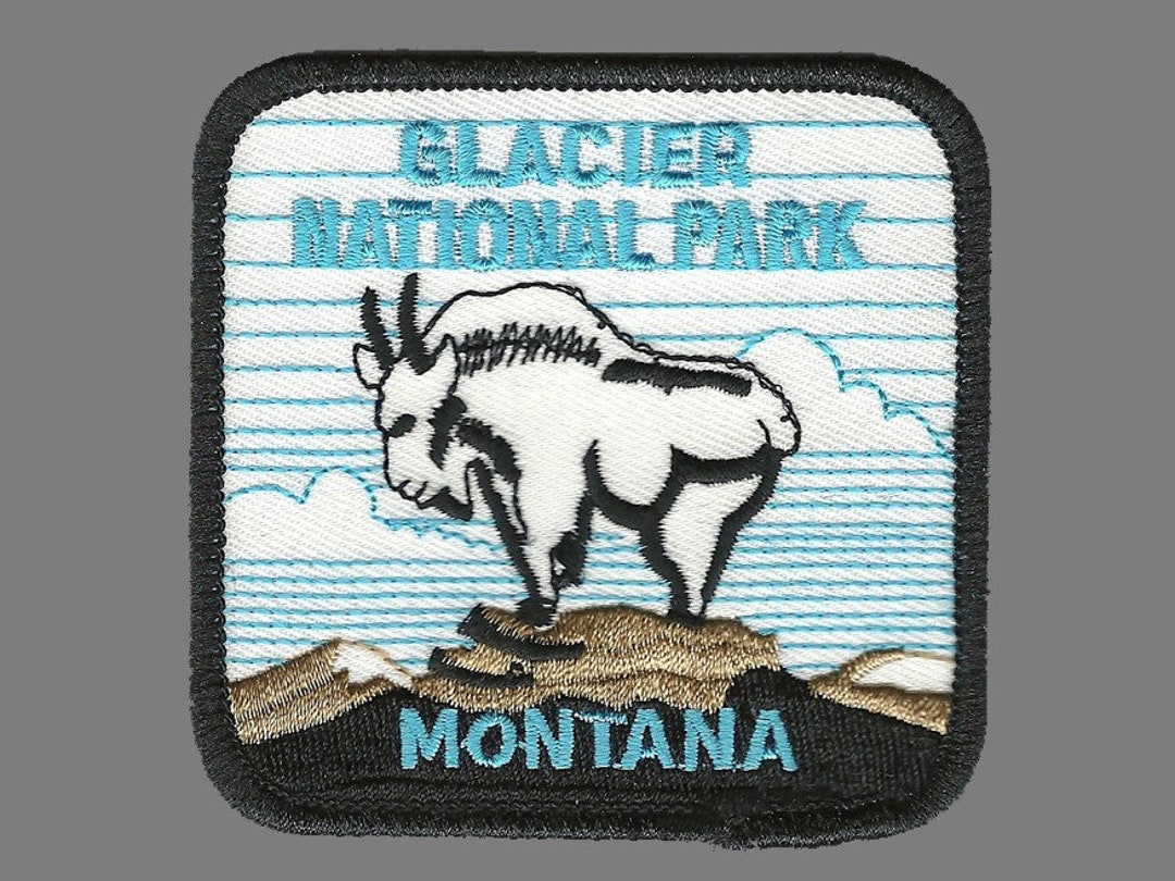 Glacier National Park Patch Montana Souvenir Iron on Applique Mountain ...