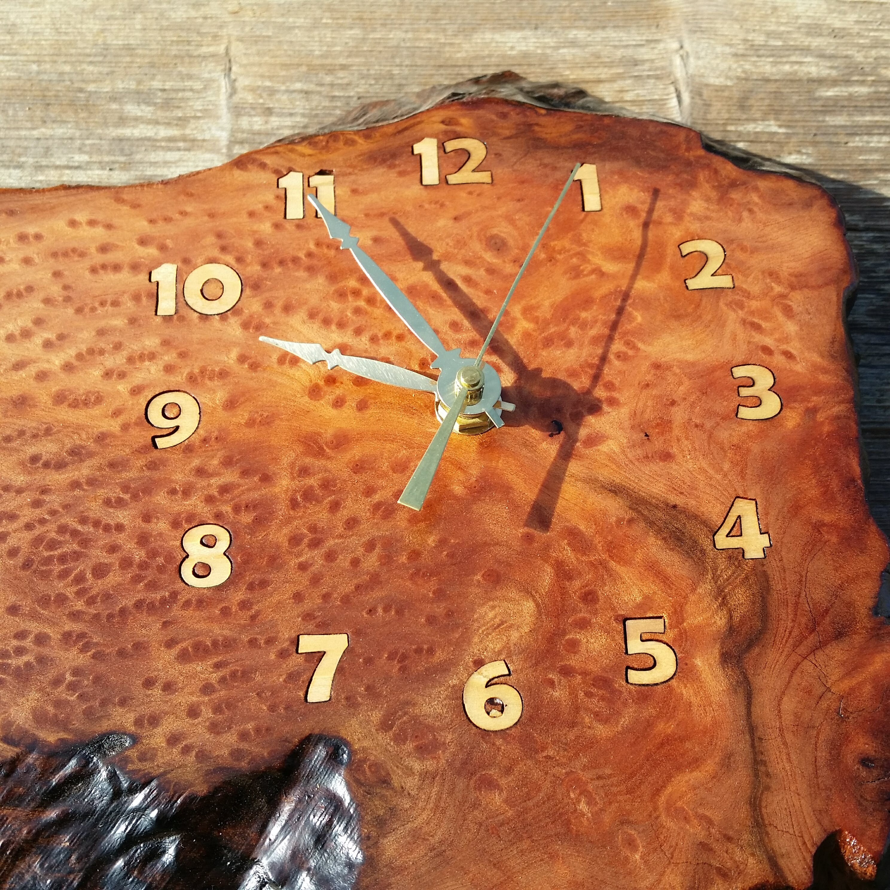 Wood Wall Clock Redwood Clock Mini Handmade Wall Hanging Etsy