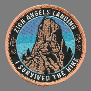 Utah Patch – UT Zion National Park - Zion Angels Landing Travel Patch Iron On – Souvenir Patch – Applique – Travel Gift 3&quot; Rock Formation