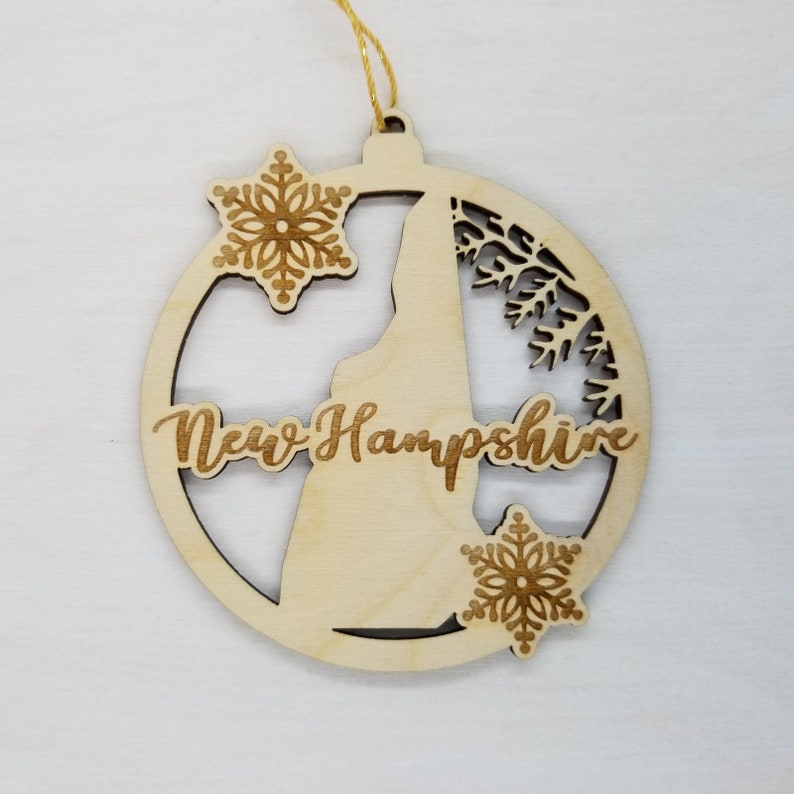 New Hampshire Wood Ornament - Thumbnail 4