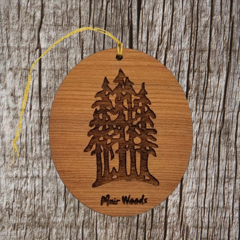 Muir Woods Ornament Forest Trees Christmas Handmade Wood Etsy