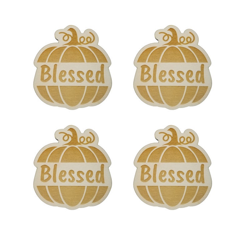 Blessed Pumpkin Place Holder Thanksgiving Place Setting Thanksgiving Table Decor Thanksgiving Place Card Set of 4