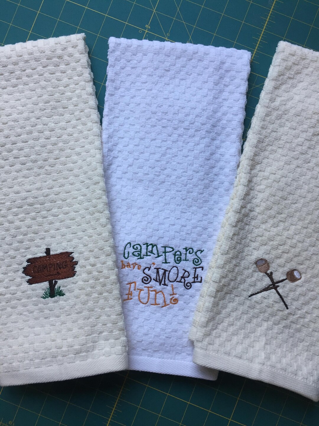 Camping Dish Towels Towels Camper Smores Summer Etsy