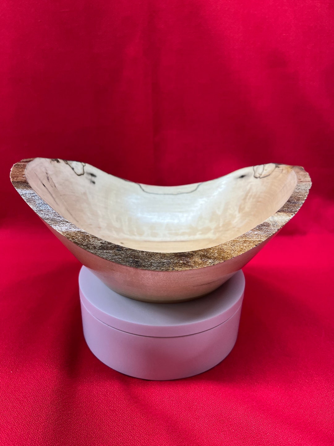 Natural Edge Spalted Maple Wooden Bowl Etsy