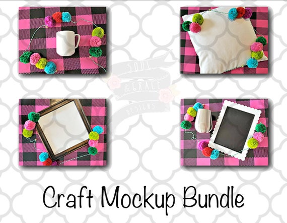 Buffalo Plaid Craft Bundle Mockup Images Cup Mock Buffalo Plaid Craft Bundle Mockup Images Cup Mock