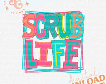 scrub life shirt png for women, nurse appreciation clip art for stickers, dental hygienist sublimation designs for mini tumblers, vet tech