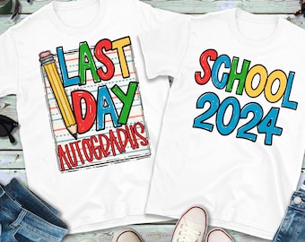 Last Day of School Autograph Tee -End of Year - Digital Design - INSTANT DOWNLOAD - PNG Printable - Sublimation Design