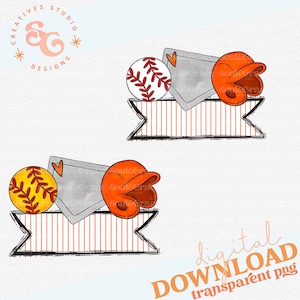 Pode incluir: Um download digital de um gráfico temático de beisebol com uma bola de beisebol, um boné de beisebol e um home plate. O gráfico está em uma faixa listrada com um contorno preto.