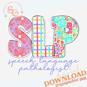 Speech Language Pathology Png for Print Designs, SLP Bright Color ...