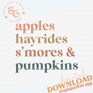 apples hayrides smores and pumpkins png for shirts fall png sublimation designs for beanies, autumn png popular now, hoodie png files for