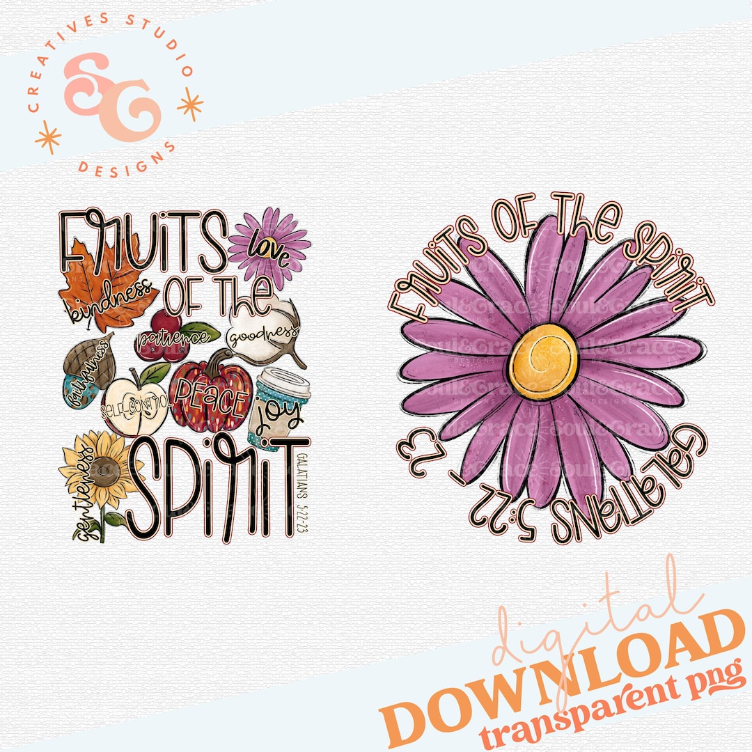Fruits of the Spirit Png Files for Fall, Galatians 5 22 23 Bible Verse ...
