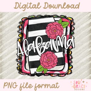 État PNG - Png pour les décalcomanies - Timbre États ALABAMA Téléchargement numérique - TÉLÉCHARGEMENT INSTANTANÉ - Imprimable Png - Conception par sublimation