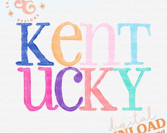 watercolor Kentucky png sublimation designs for water bottles, KY png for hats, Kentucky girl shirt png for women, new home tea towel png