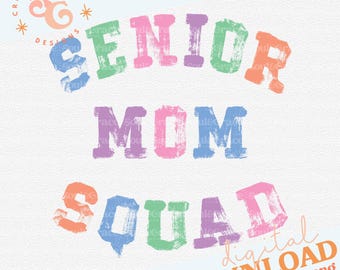 senior mom squad png voor shirts vrouwen, klasse van 2027 png-ontwerpen voor moeder, back to school png-sublimatieontwerpen voor kleding, bestseller
