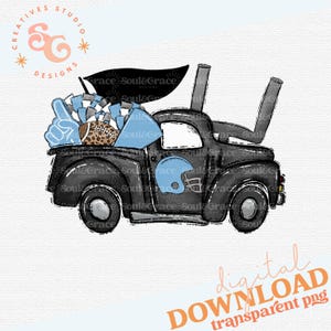 Football Carolina Blue Heimkehr LKW, INSTANT DOWNLOAD, PNG bereit zum Drucken und Schneiden Sie Aufkleber