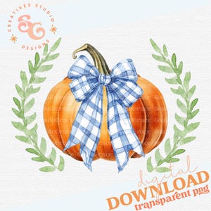 watercolor pumpkin with bow png for shirts fall pumpkin png best seller, grandmillenial style pumpkin coquette sweatshirt png for women