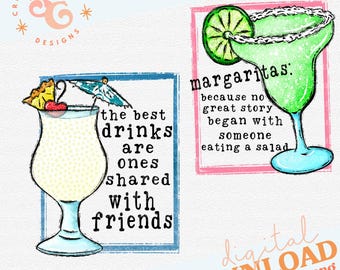 pina colada tshirt png for women, margarita png sublimation designs for cruise funny hand towel png files download, tropical summer png for