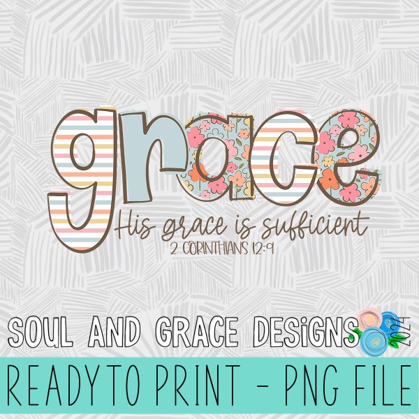 png for easter - Grace word art - Christian sublimation - His Grace is Sufficient for me - png for sublimation - digital download