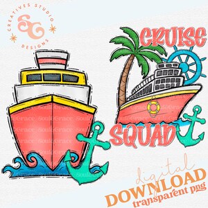 Cruise Squad, Cruising Vacation, Summer Cruise, Tropical,  Digital Design, INSTANT DOWNLOAD, PNG Printable, Sublimation Design