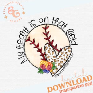 mein Herz ist auf diesem Feld Shirt Designs, Baseball Mama PNG für Taschen, Baseball Mama PNG Designs für Mütter, Leopard Print Herz digitale Designs