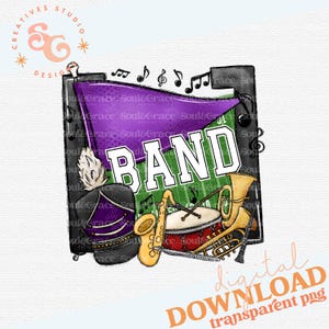 Band Pennants Purple Digital Design, Purple Band Png Clip Art, Band Mom, INSTANT DOWNLOAD, Png Printable, Sublimation Design