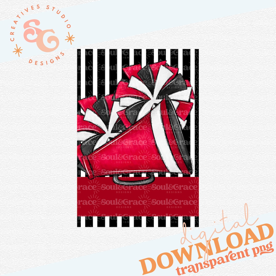 Cheer Garden Flags RED Digital Design, INSTANT DOWNLOAD, Png Printable ...