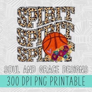 Leopard Spirit Basketball Digital Design, INSTANT DOWNLOAD, PNG Printable, Sublimation Design