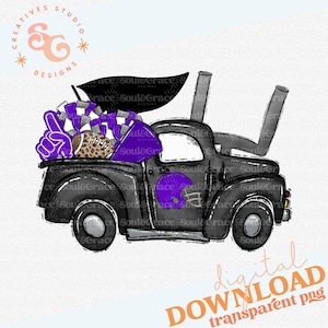 Fußball Heimkehr LKW lila, INSTANT DOWNLOAD, PNG bereit zum Ausdrucken und Schneiden Aufkleber