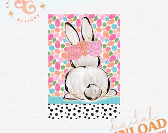 Easter png for garden flag, Bright Bunny Garden Flag Happy Easter Digital Design, INSTANT DOWNLOAD, PNG Printable, Sublimation Design
