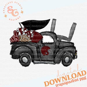 Homecoming Football Sports Team Truck kastanjebruin en grijs, INSTANT DOWNLOAD, png-sticker klaar om af te drukken en te snijden