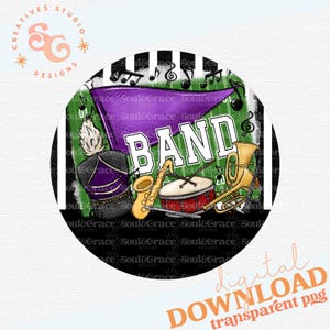 Band Tags Ornaments Purple Digital Design, INSTANT DOWNLOAD, Png Printable, Sublimation Design
