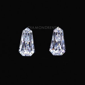 0.50 to 4.0 TW Shield Cut Colorless Best Pair Moissanite, Loose Moissanite for Custom Ring, Side Stone for Engagement Ring, Antiques