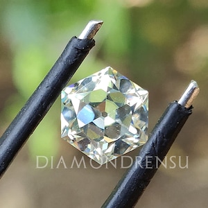 1.31 CT Hexagon OEC Off White Color VVS1 Loose Moissanite for Ring | Antique Vintage Ring | Unique Engagement Ring | Wedding Ring | Gifts