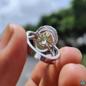 Designer engagement ring Round Cut Halo diamondrensu ring big engagement ring