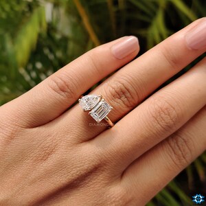 emerald cut moissanite ring