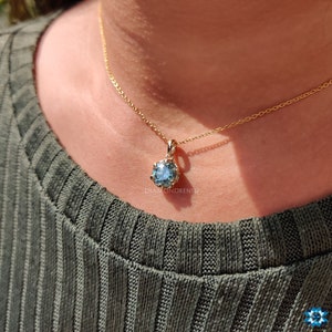 Packaged Blue Moissanite Pendant, an ideal choice for Mother's day gifts or a 5-year anniversary gift