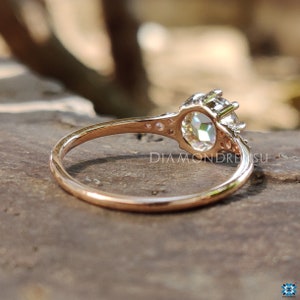Antique Vintage 0.65 TCW Round Rose Cut Colorless Moissanite Engagement ...