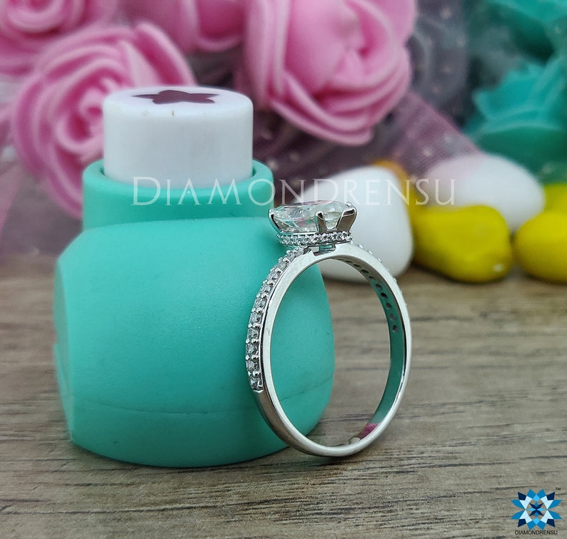 Marquise Near Colorless Moissanite Ring Gifther Solid White Gold Ring Marquise Moissanite Ring 1.25 TW Engagement Ring Wedding Ring