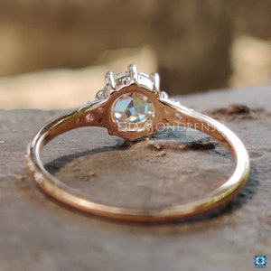 Antique Vintage 0.65 TCW Round Rose Cut Colorless Moissanite Engagement ...