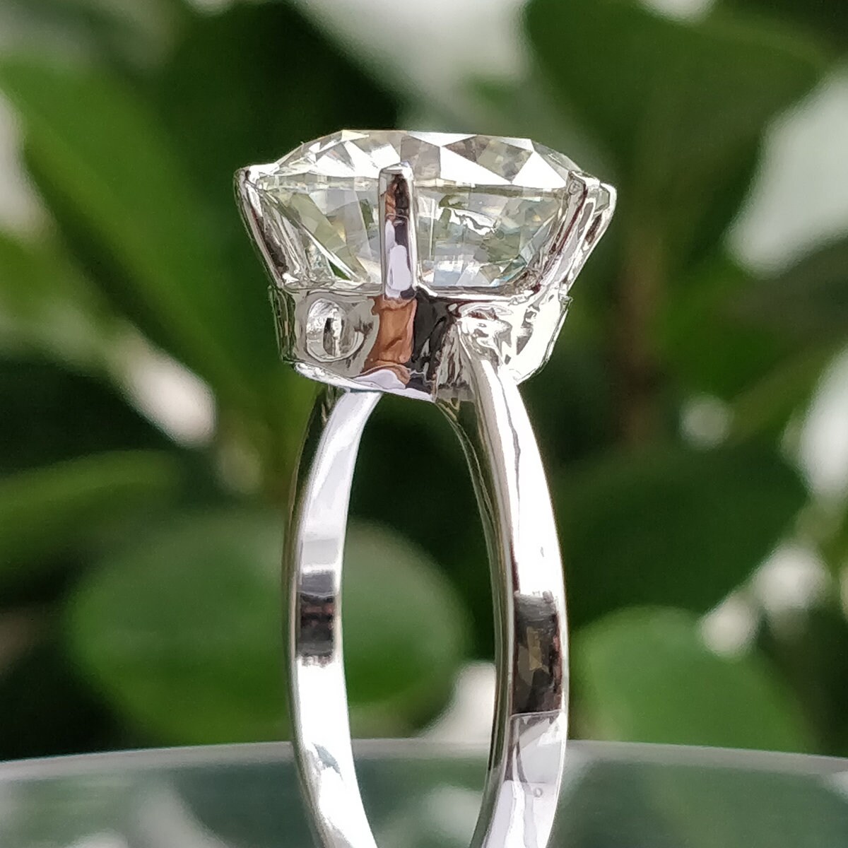 Anillo De Compromiso Solitario Para Mujer, Moissanita Redonda De 1