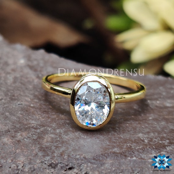2.50Ct Colorless Moissanite Ring Oval Moissanite Bridal Ring Set Engagement Ring