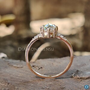 Antique Vintage 0.65 TCW Round Rose Cut Colorless Moissanite Engagement ...