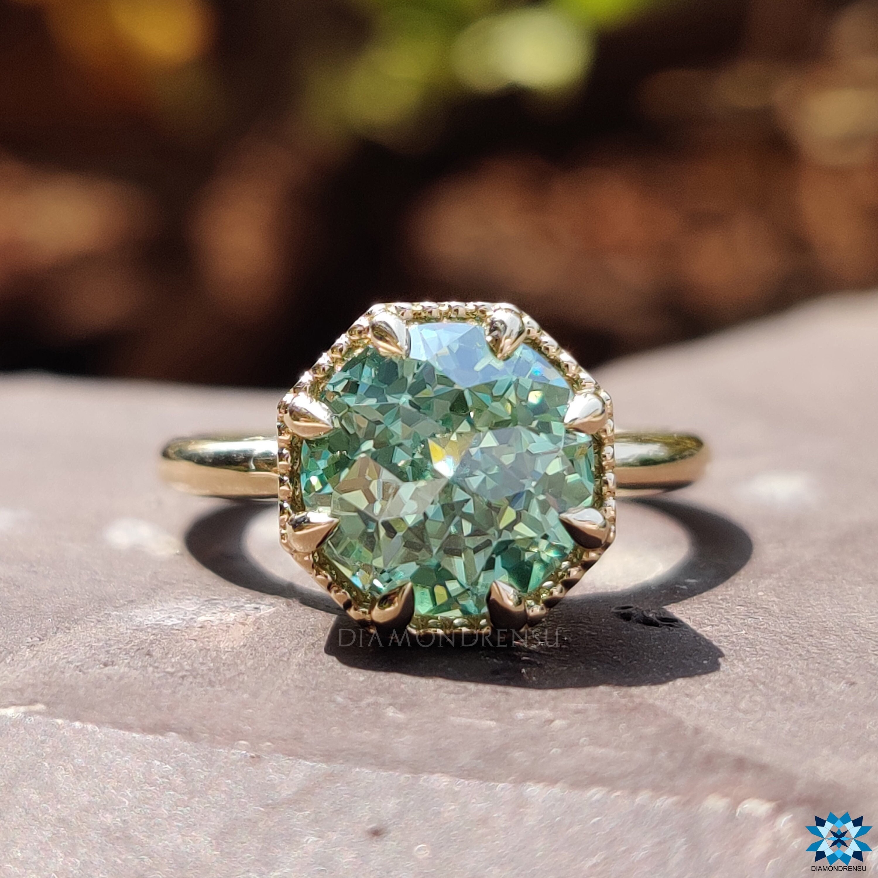 Green Jubilee Cut Solitaire Ring