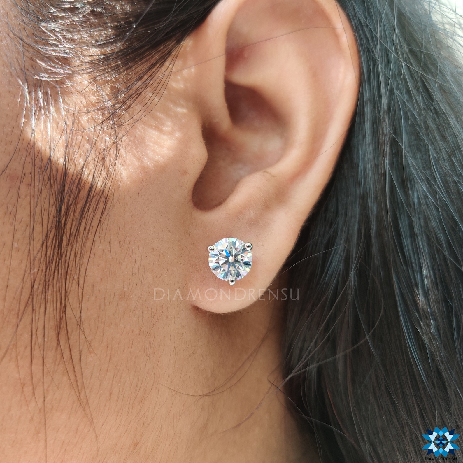 Classic Three Prong Martini Style Earrings 7.00 MM Round Etsy