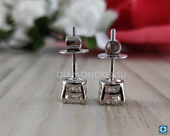 2.00tcw Brilliant Yellow 6mm ~ 925 Silver Basket~Sturdy ~Solitaire Earrings